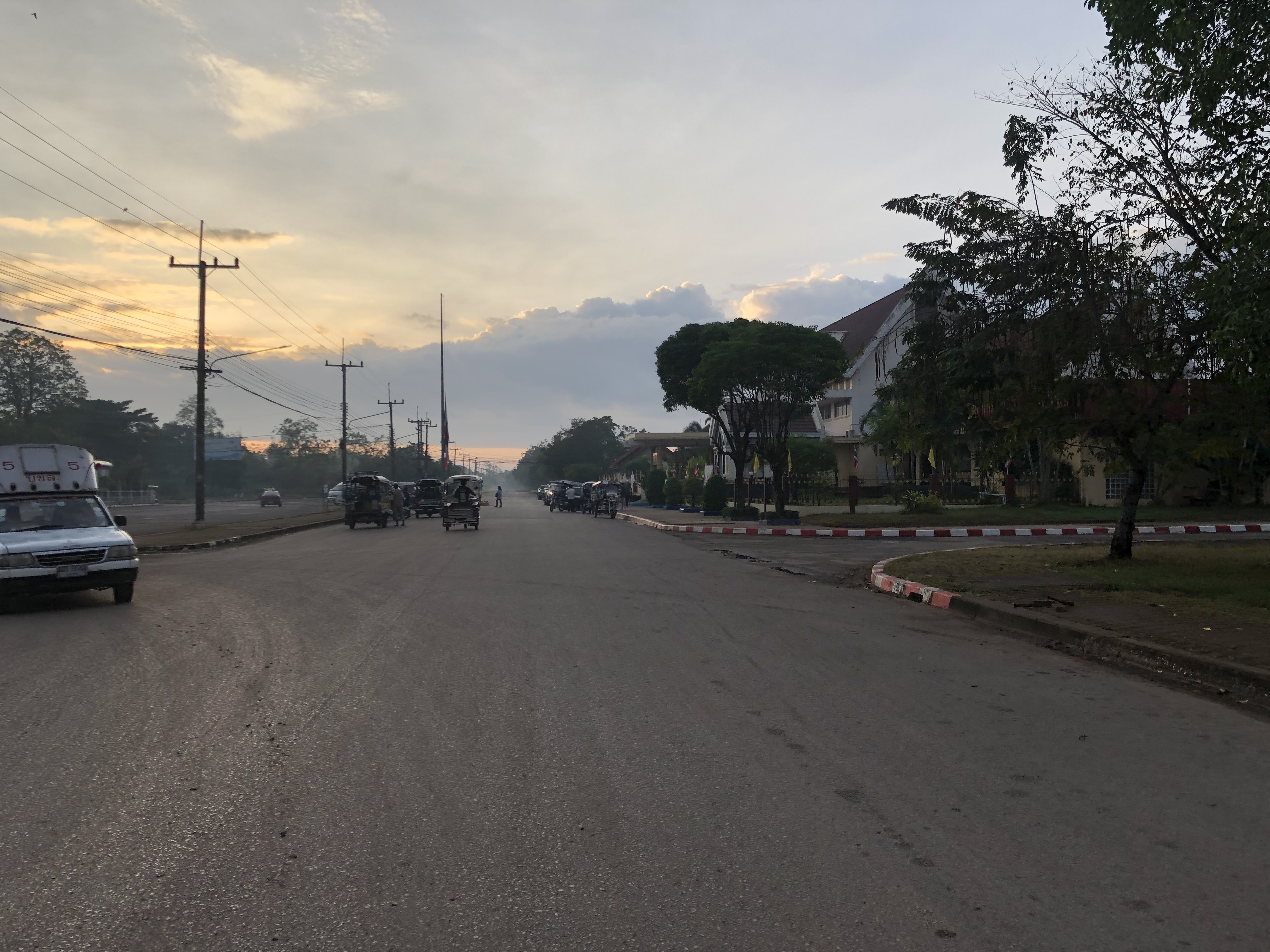 Leaving Nong Khai station in a tuk tuk